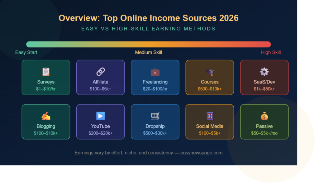 Overview of Top Online Income Sources