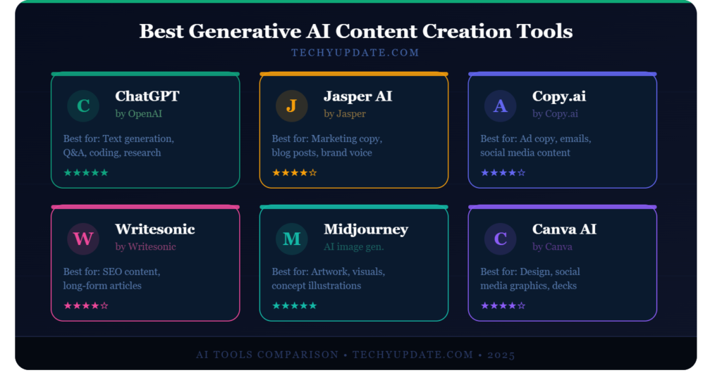 Best Generative AI Content Creation Tools