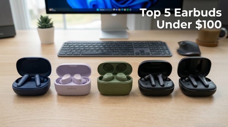 Five budget wireless earbud charging cases compared side by side under $100