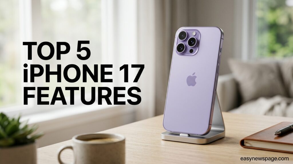 iPhone 17 in Lavender showcasing its 6.3-inch ProMotion display 