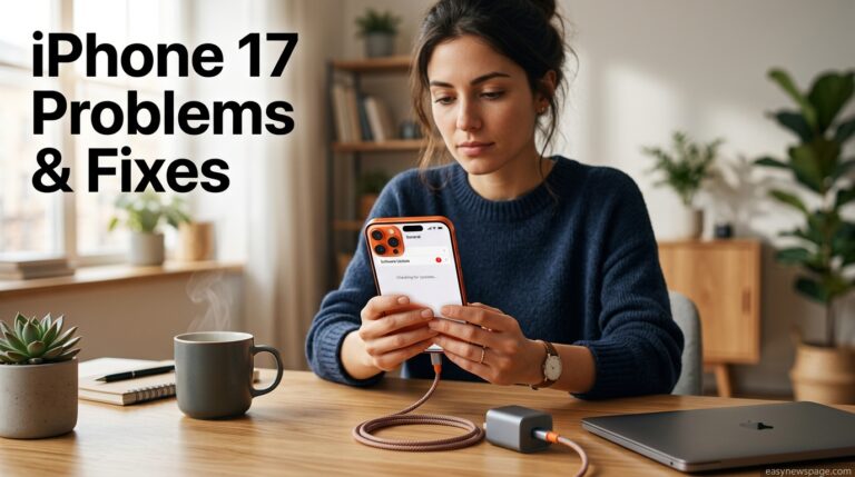 iPhone 17 Pro on a desk illustrating common iPhone 17 problems and fixes