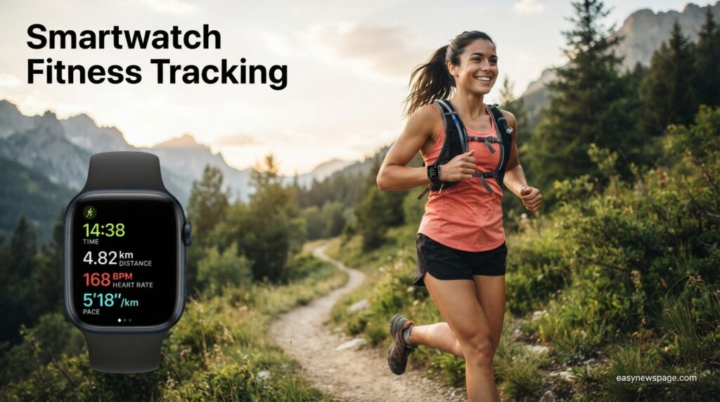 Smartwatch fitness tracking during outdoor running and exercise