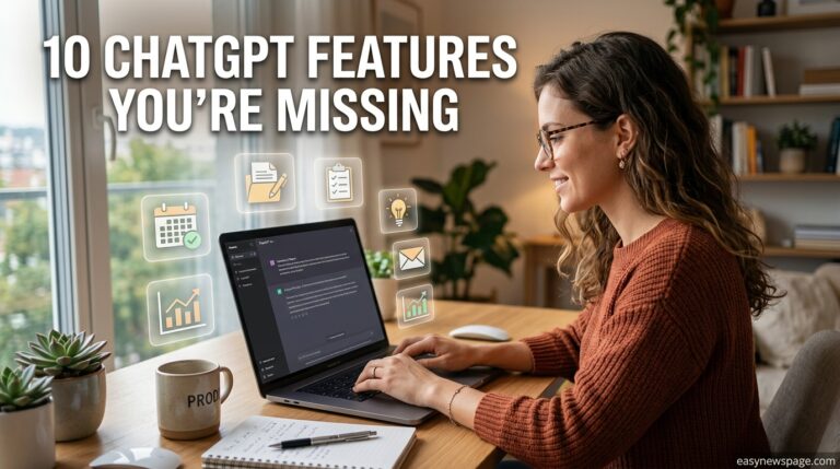 Person using ChatGPT's advanced features on a laptop for productivity