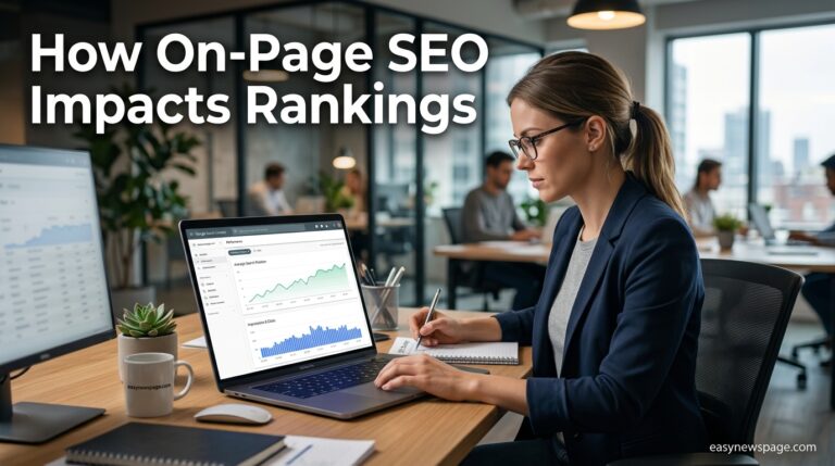 SEO analyst reviewing a Google ranking position and impressions chart