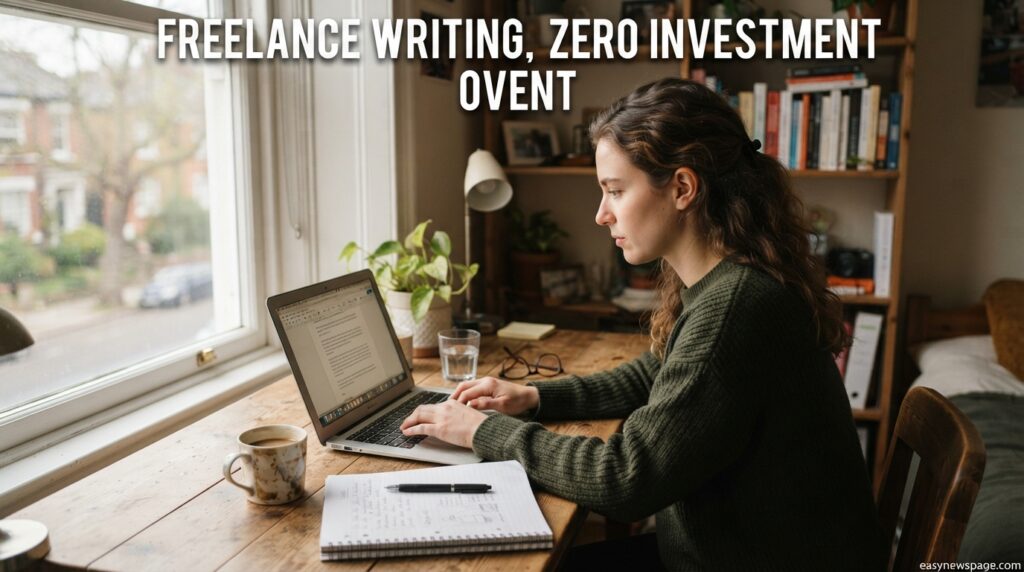Freelance writer working from home with no paid tools or investment