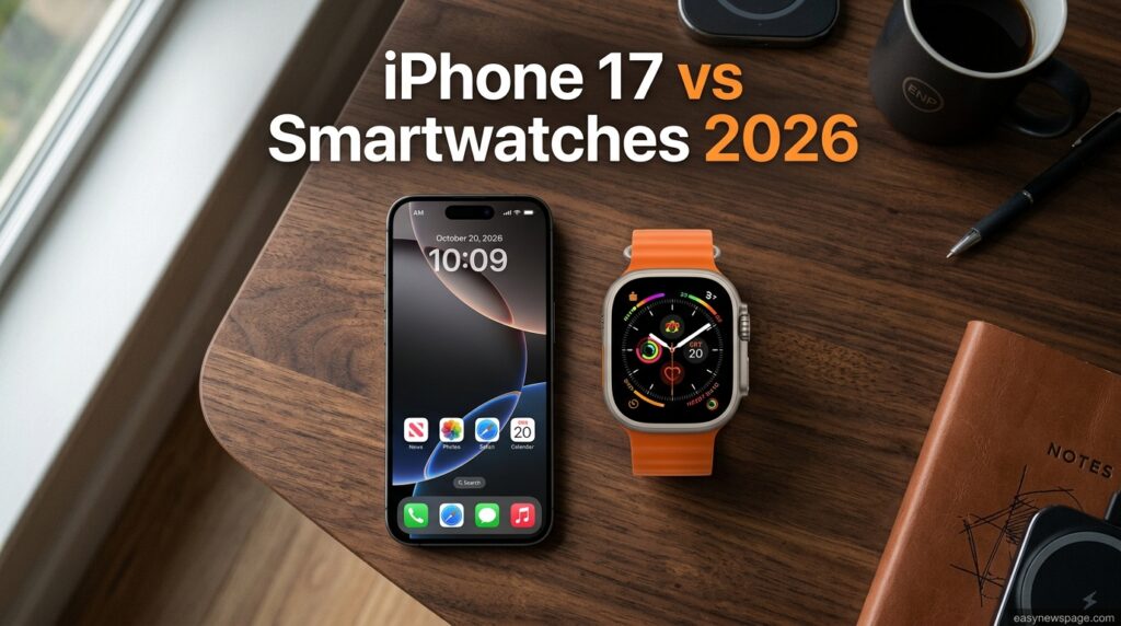 iPhone 17 and smartwatch side by side comparison for 2026  