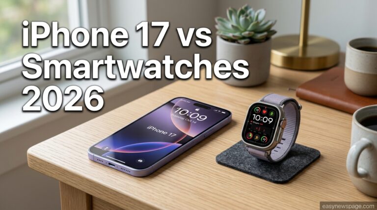 iPhone 17 and smartwatch side by side comparison for 2026