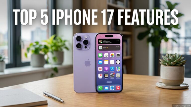 iPhone 17 in Lavender showcasing its 6.3-inch ProMotion display